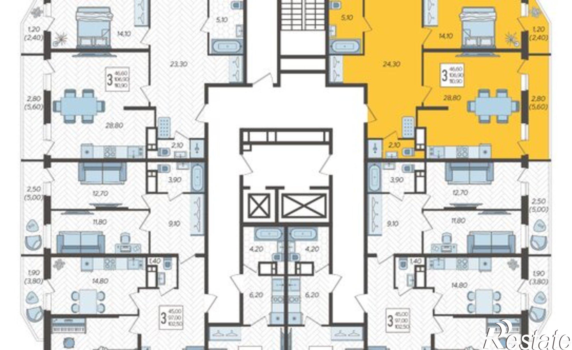 Купить квартиру за 13 152 800 рублей на Краснодар, жилой комплекс Зеленодар, улица Садовое Кольцо, 2