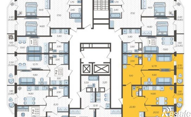 3-комн квартира Краснодар, жилой комплекс Зеленодар, улица Садовое Кольцо, 2к1