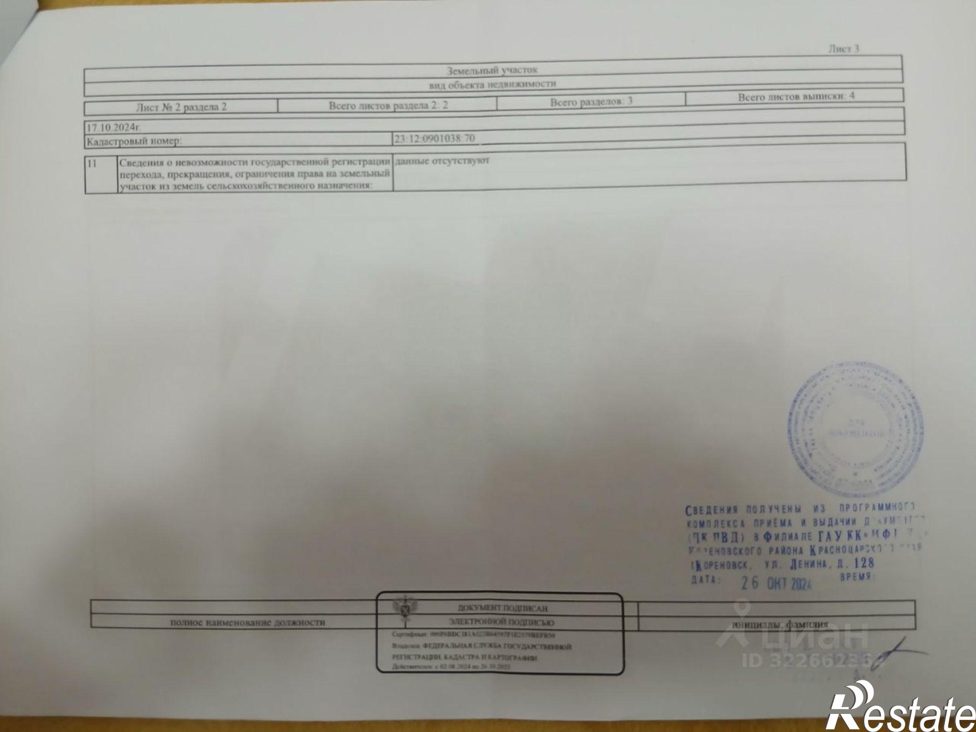 Купить землю, земельный участок за 3 600 000 рублей на Кореновский район