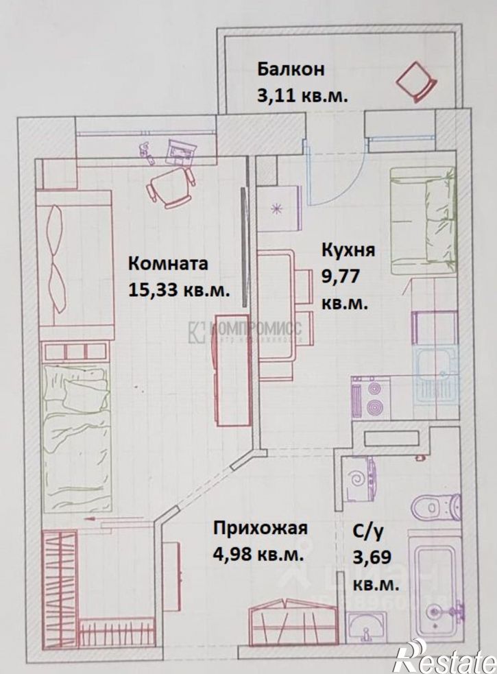 1-комн квартира Северский район, Ильский п.г.т.