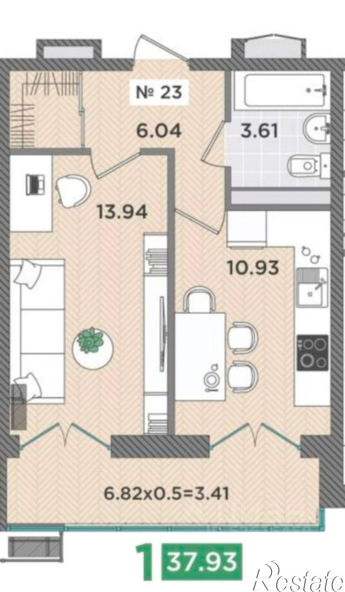 Купить квартиру за 5 700 000 рублей на Дальняя улица, 30