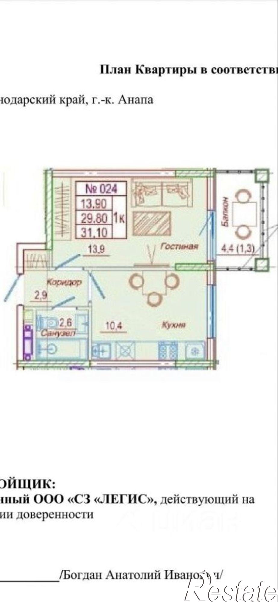 Купить квартиру за 6 850 000 рублей на Анапский р-н, Сукко с, Мирная ул, 9к3