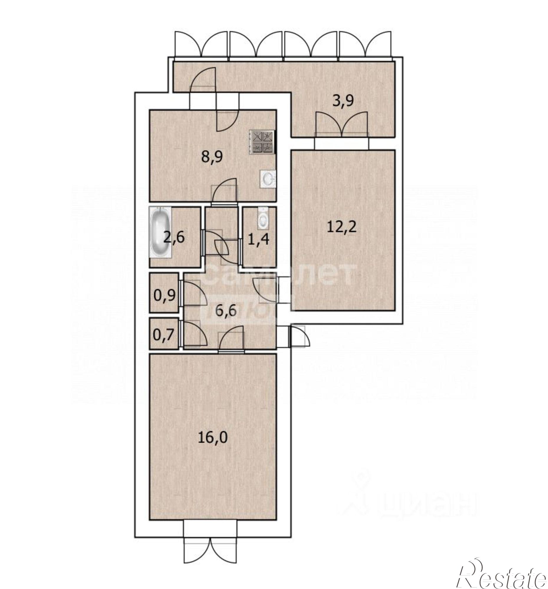 Купить квартиру за 4 990 000 рублей на Туапсинский район, Агой с.
