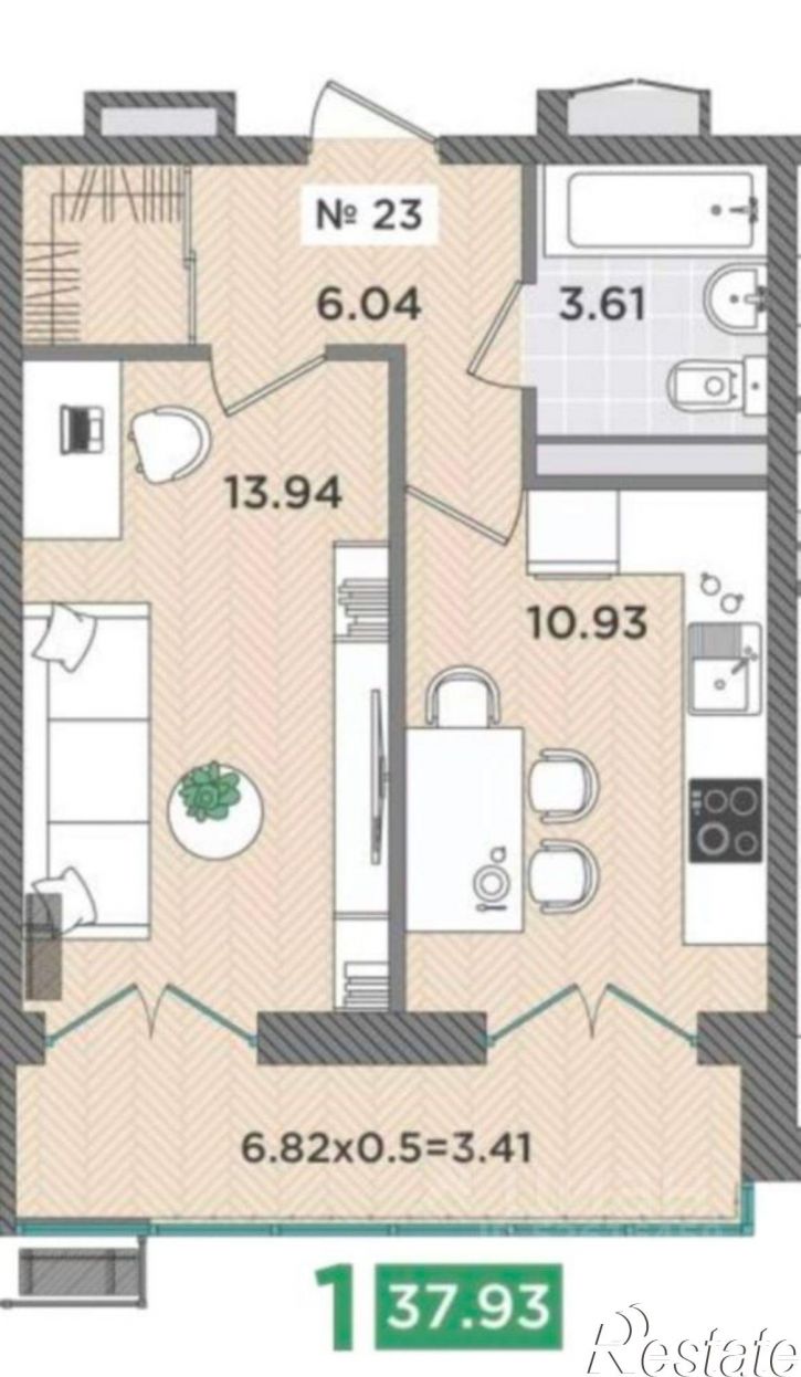 1-комн квартира Дальняя улица, 30,  д. 30