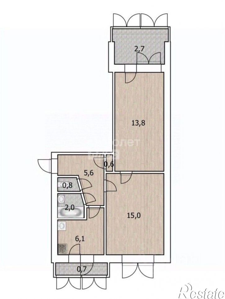 2-комн квартира Туапсинский район, Тюменский п.