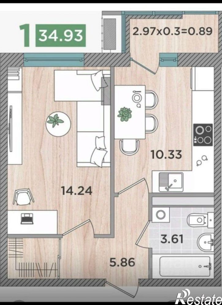 1-комн квартира Дальняя улица, 30,  д. 30
