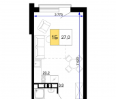 -комн, 27 кв м, этаж 2/9 Сосновый проезд, д.10 литера 1