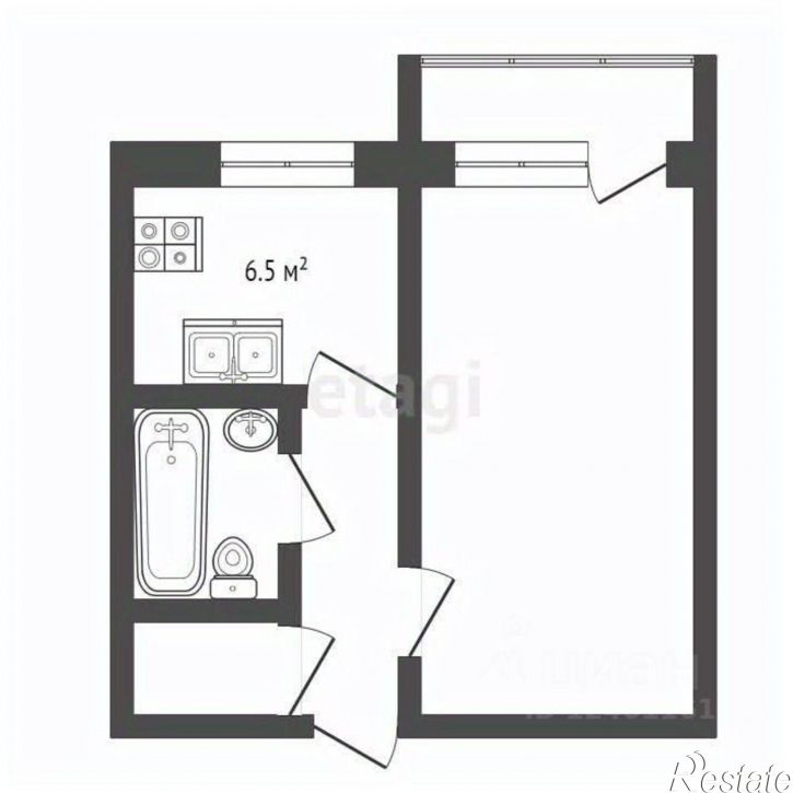 1-комн квартира Молодёжная улица, 52,  д. 52