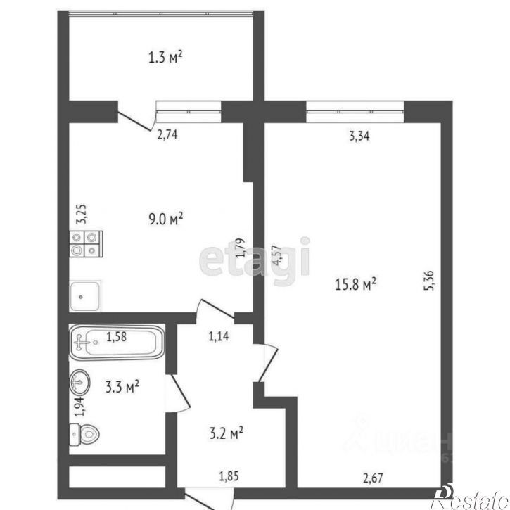 1-комн квартира Мирная улица, 11 к1,  д. 11 к1