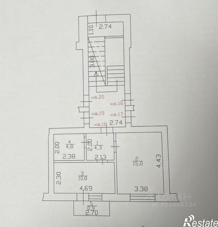 1-комн квартира ул Мичурина, 23,  д. 23