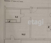 1-комн, 56кв м, этаж 6/5 Мирная улица, 29 к11