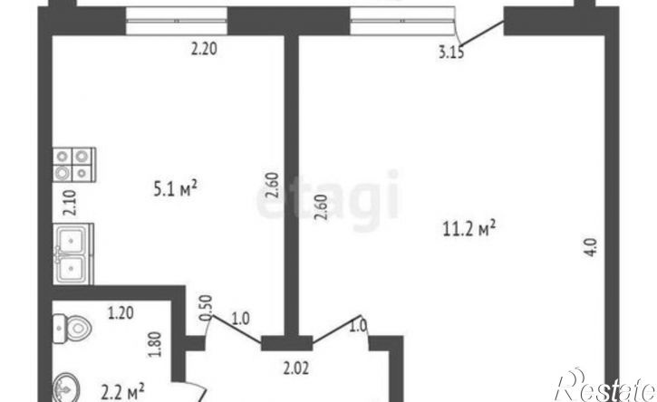 1-комн квартира ул Молодежная, 52,  д. 52