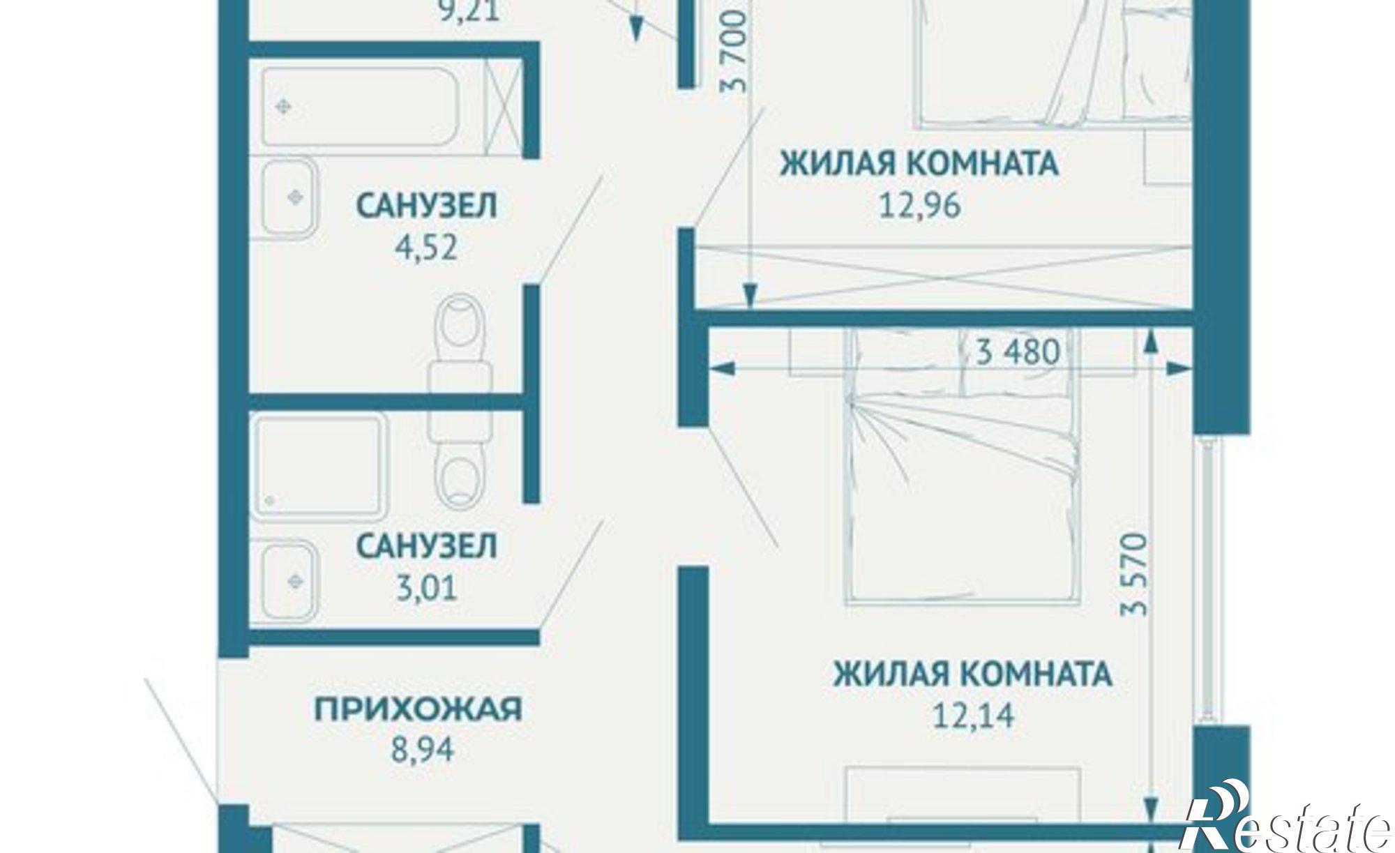 Купить квартиру за 13 041 500 рублей на Краснодар, микрорайон Молодёжный