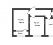 2-комн, 55кв м, этаж 3/3 ул Объездная, 1А
