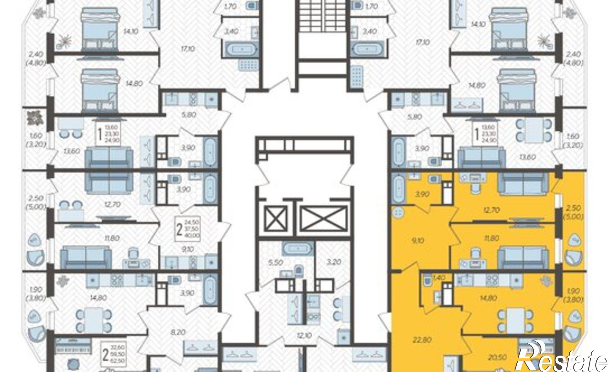 Купить квартиру за 12 174 200 рублей на Краснодар, жилой комплекс Зеленодар, улица Садовое Кольцо, 2к1