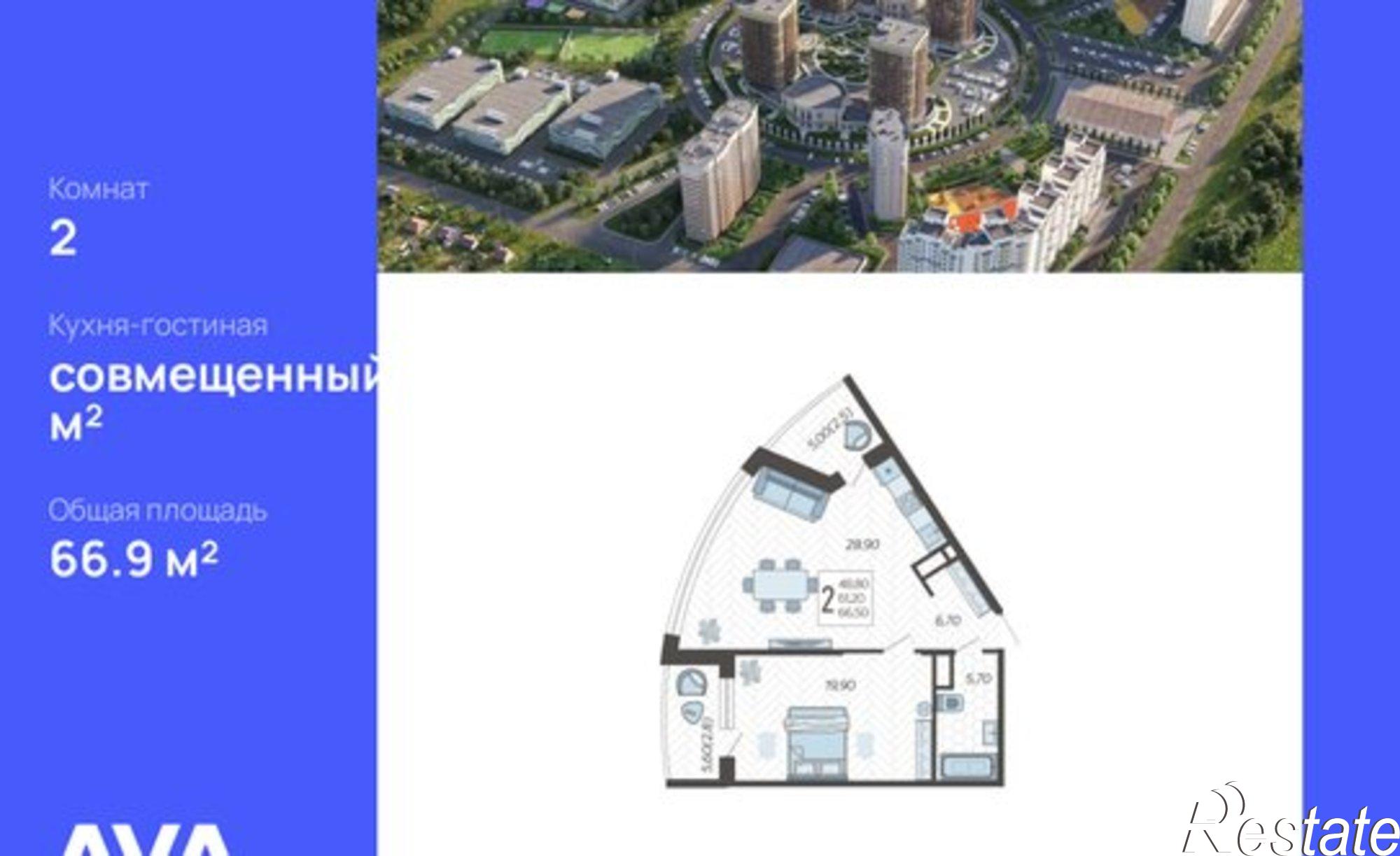 Купить квартиру за 7 345 620 рублей на Краснодар, жилой комплекс Зеленодар, улица Садовое Кольцо, 9