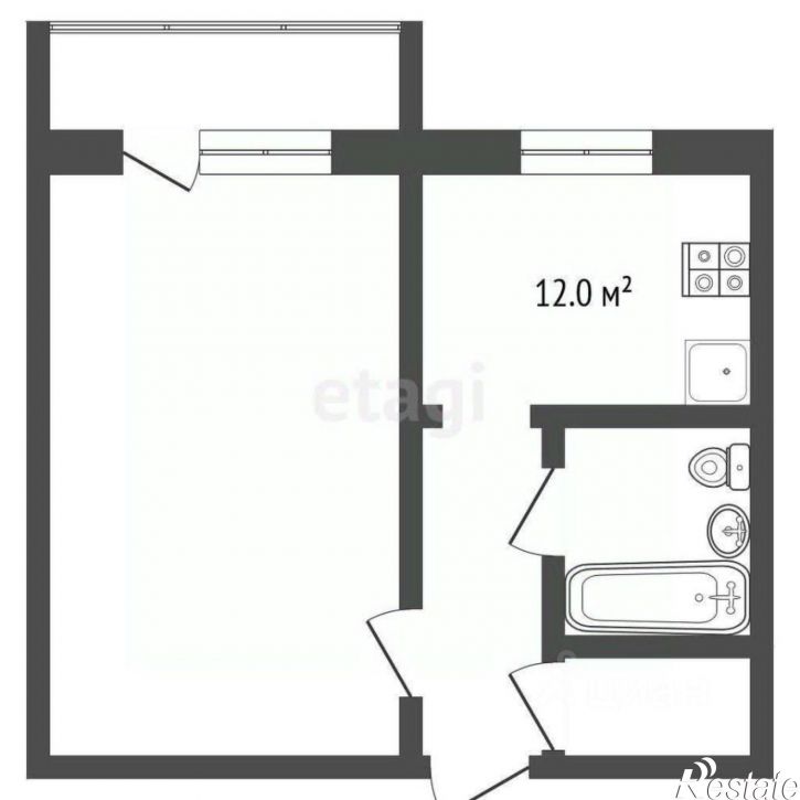 1-комн квартира ул Молодежная, 52,  д. 52