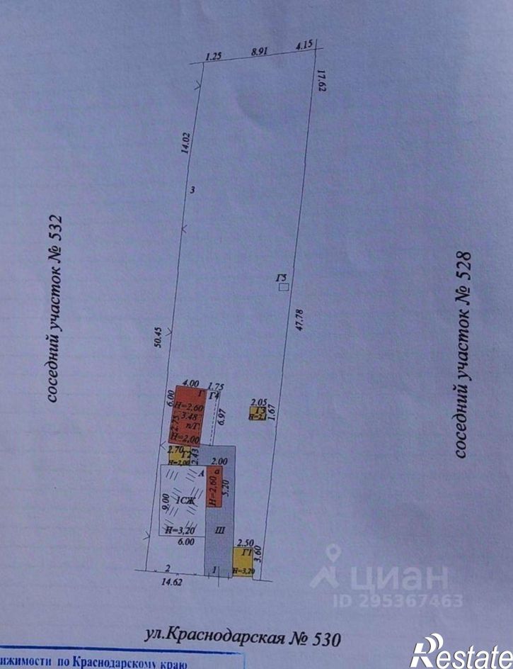 Земельный участок Краснодарская улица, 530,  д. 530