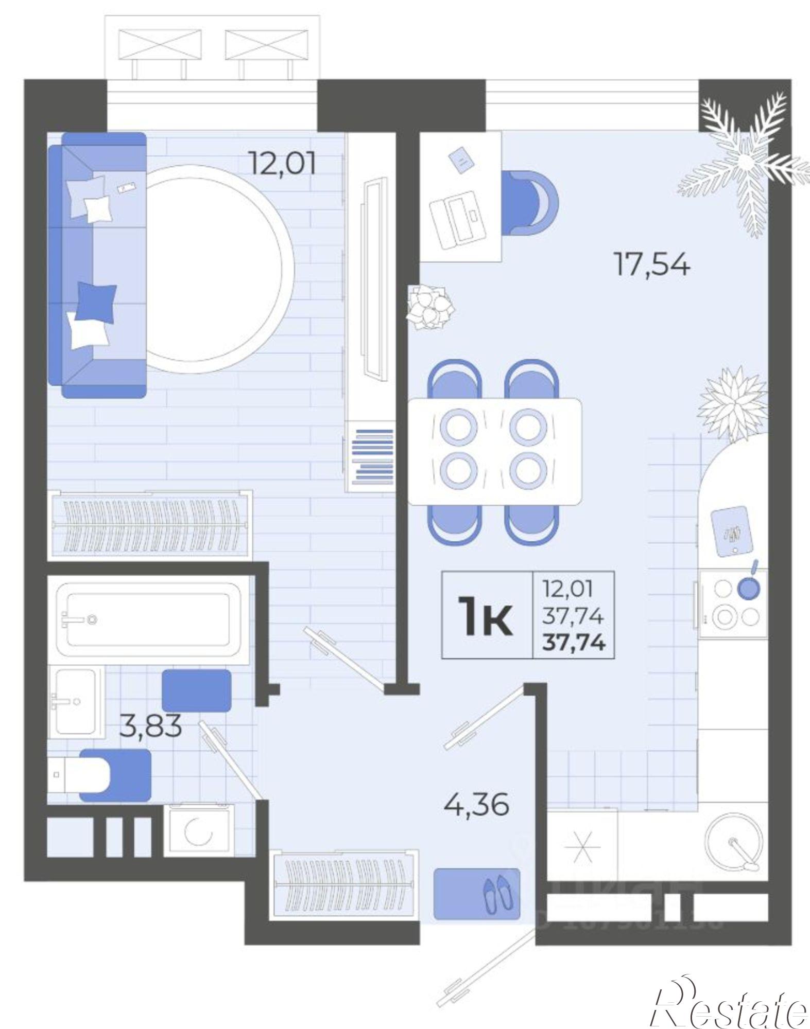 Купить квартиру за 4 671 710 рублей на улица Суворова, 65/1