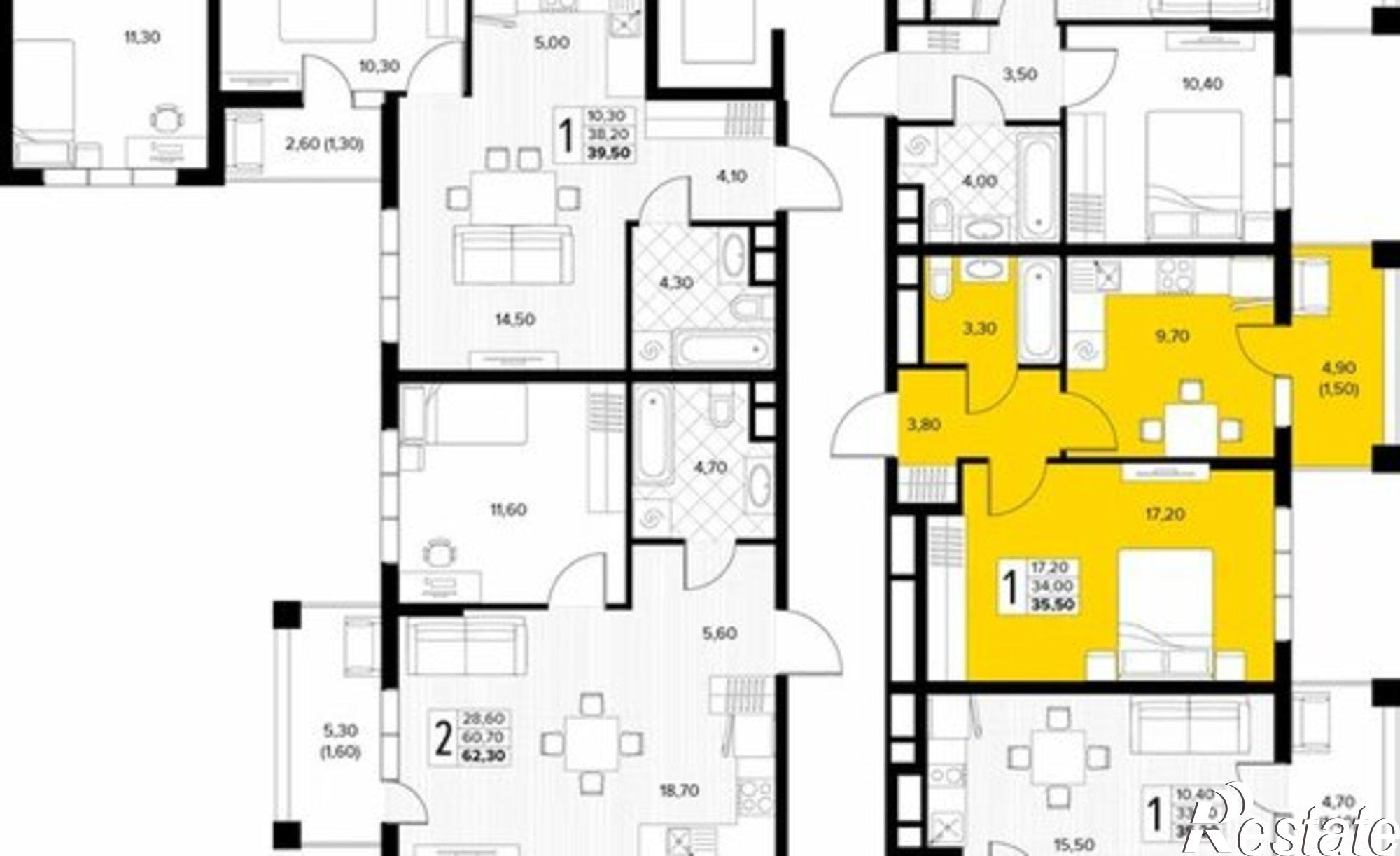 Купить квартиру за 9 751 850 рублей на Мирная улица, 11 к5