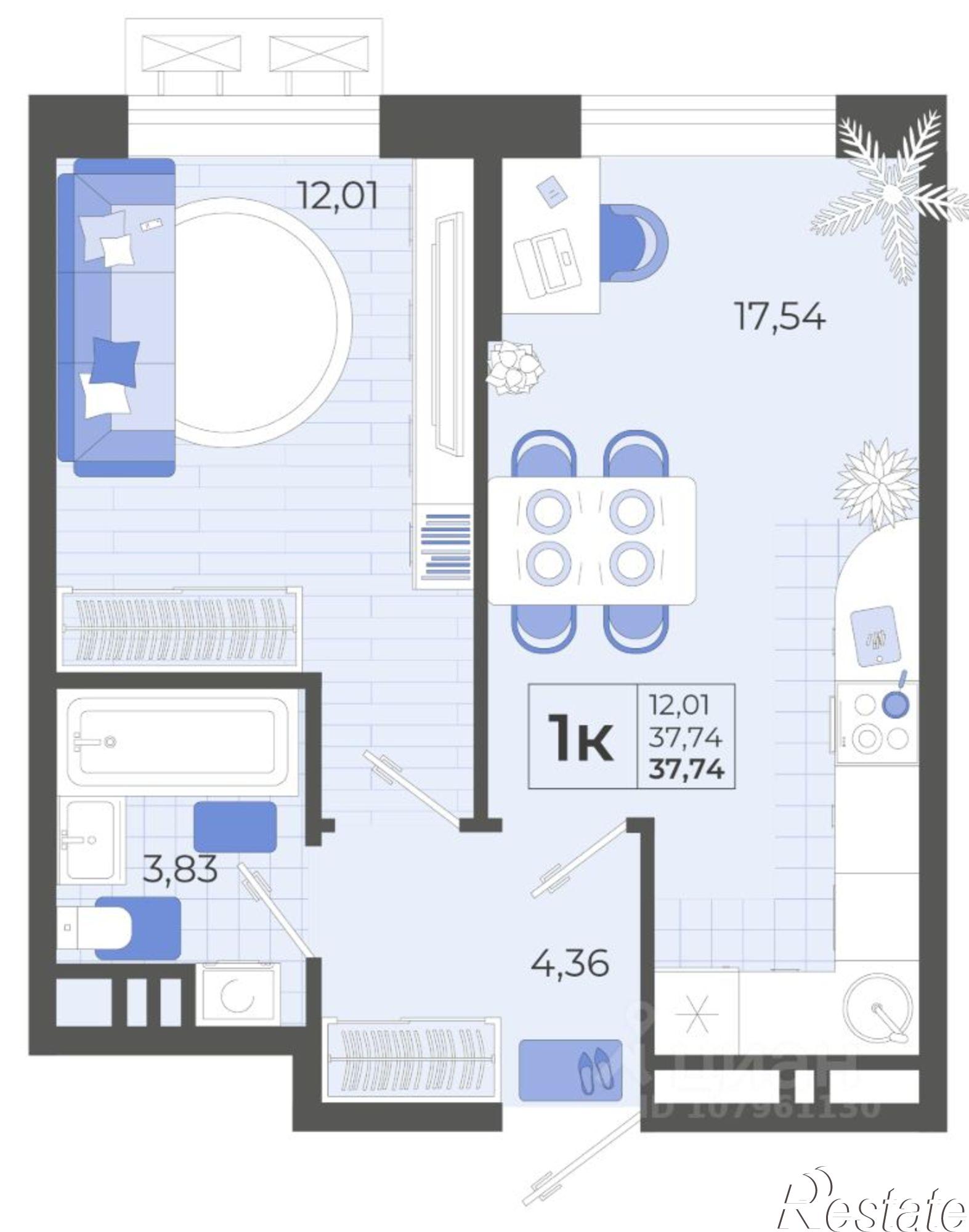 Купить квартиру за 4 696 460 рублей на улица Суворова, 65/1