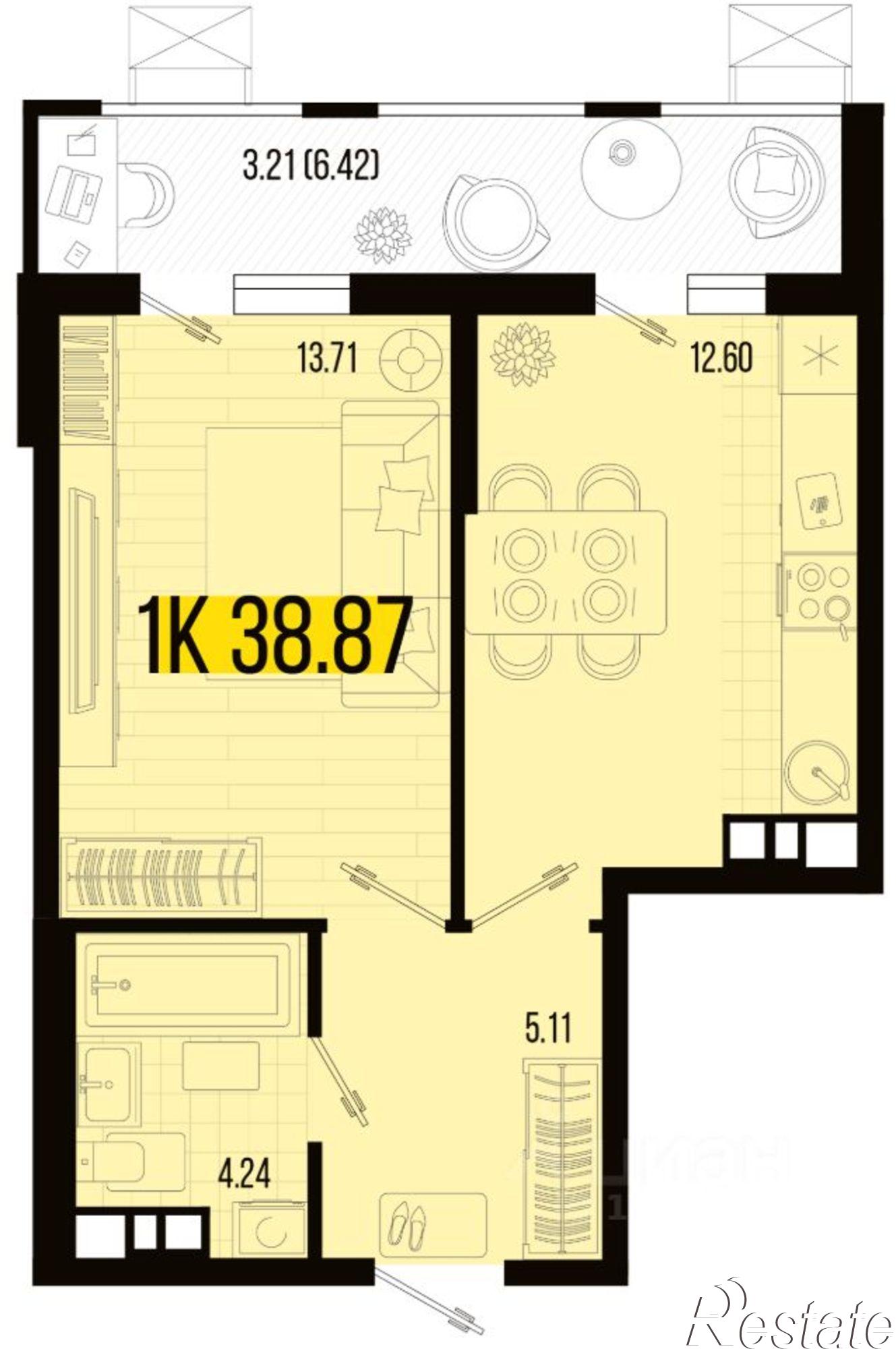 Купить квартиру за 4 470 050 рублей на станица Северская, Западная улица