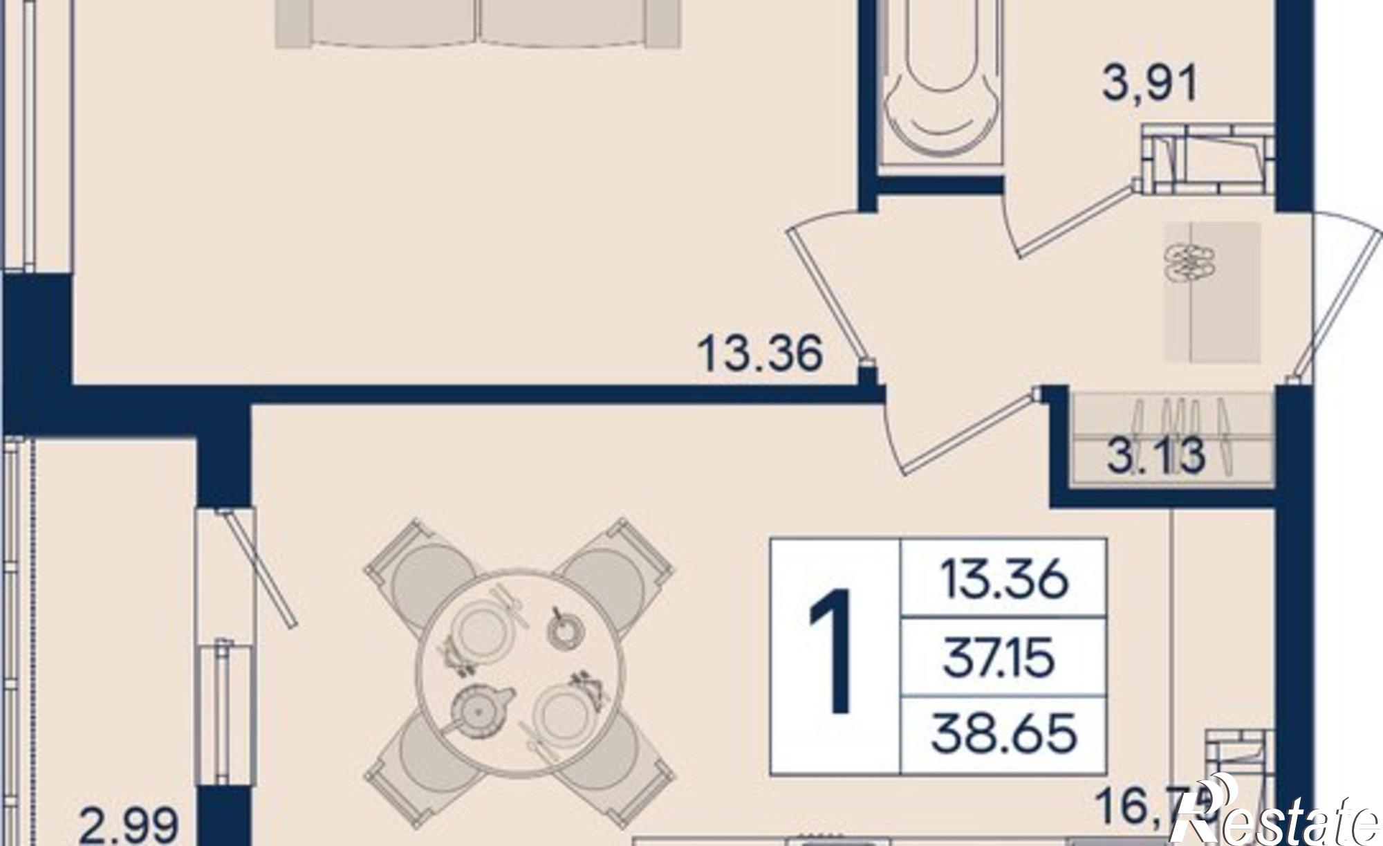 Купить квартиру за 7 420 800 рублей на Краснодар