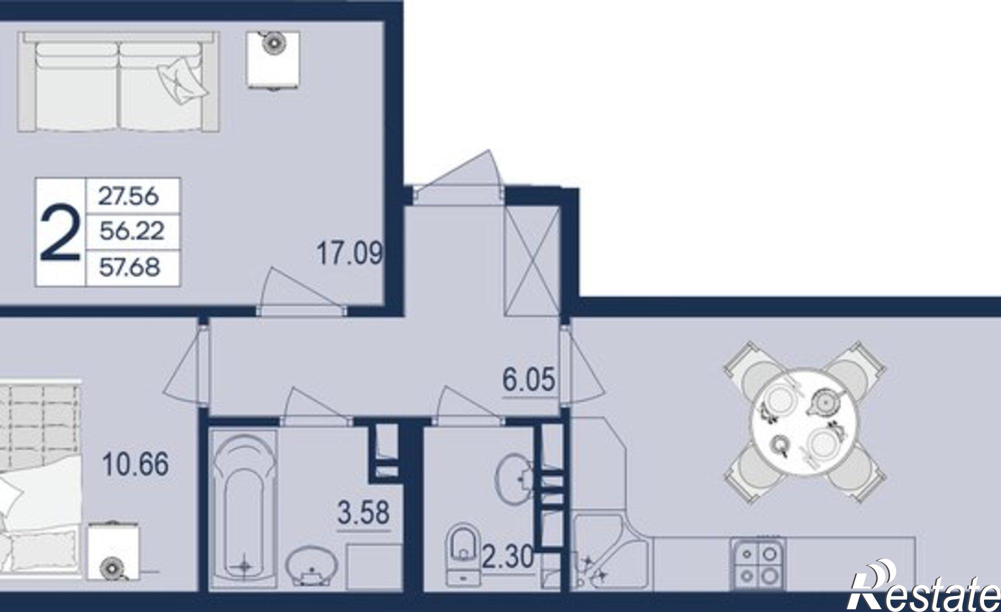 Купить квартиру за 9 401 840 рублей на Краснодар