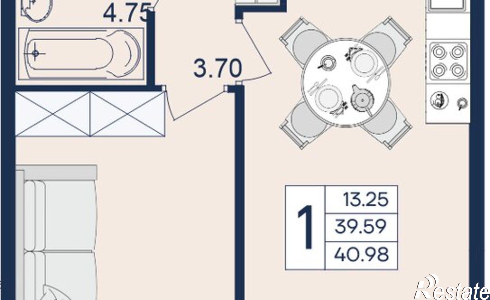 Купить квартиру за 7 868 160 рублей на Краснодар