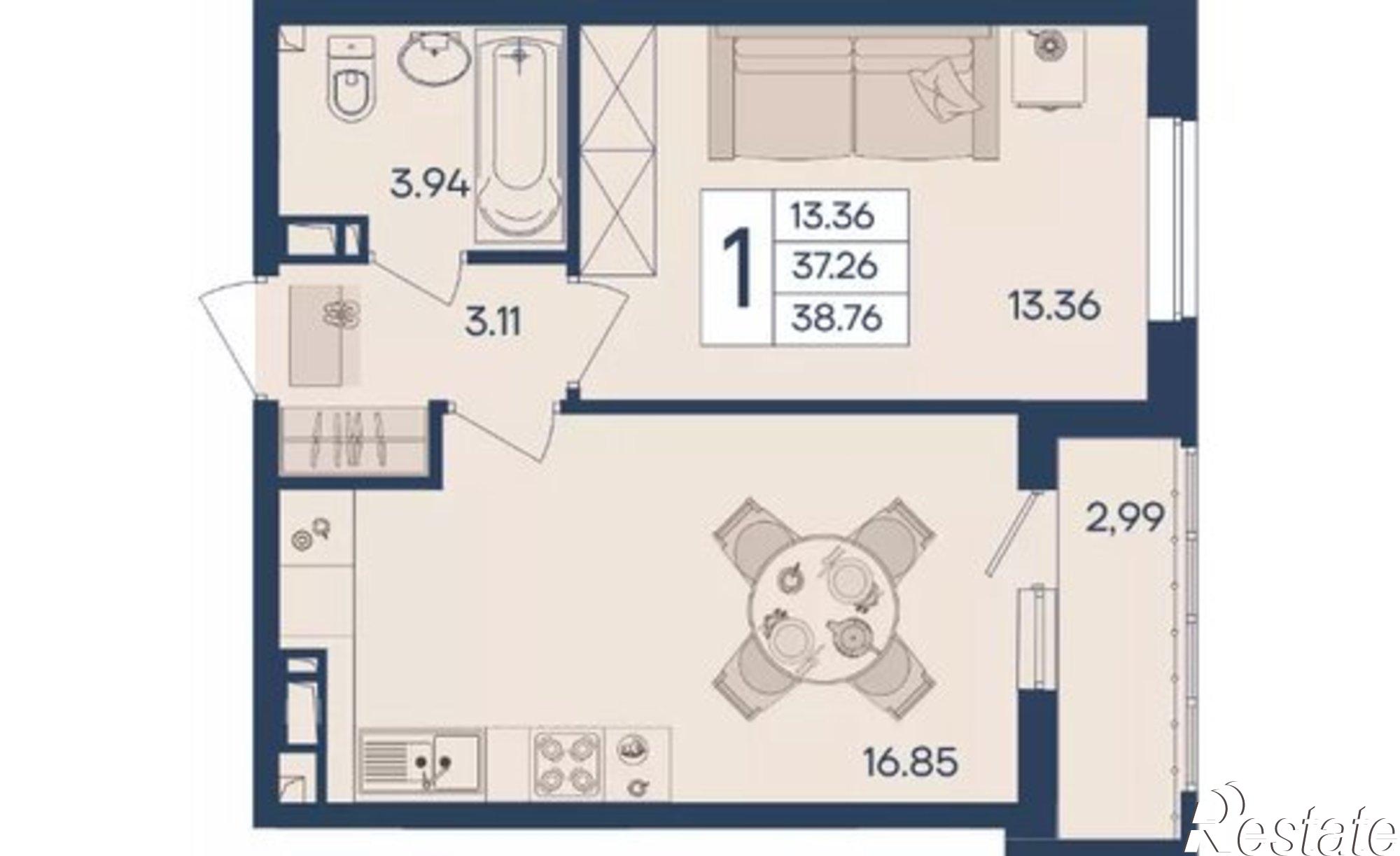 Купить квартиру за 3 800 000 рублей на Краснодар