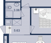 2-комн, 56 кв м, этаж 2/18 Краснодар