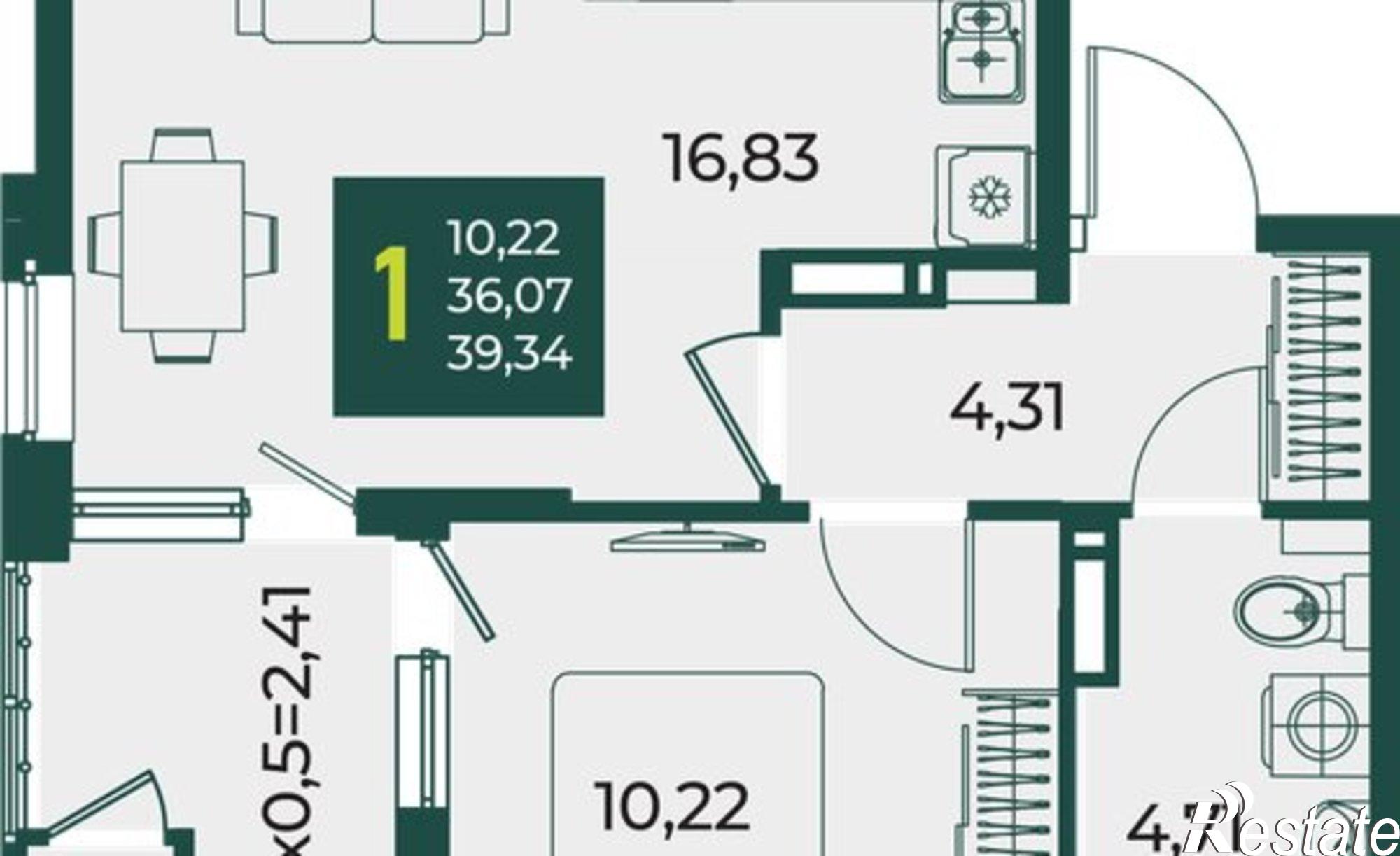 Купить квартиру за 5 979 680 рублей на Краснодар, микрорайон Образцово