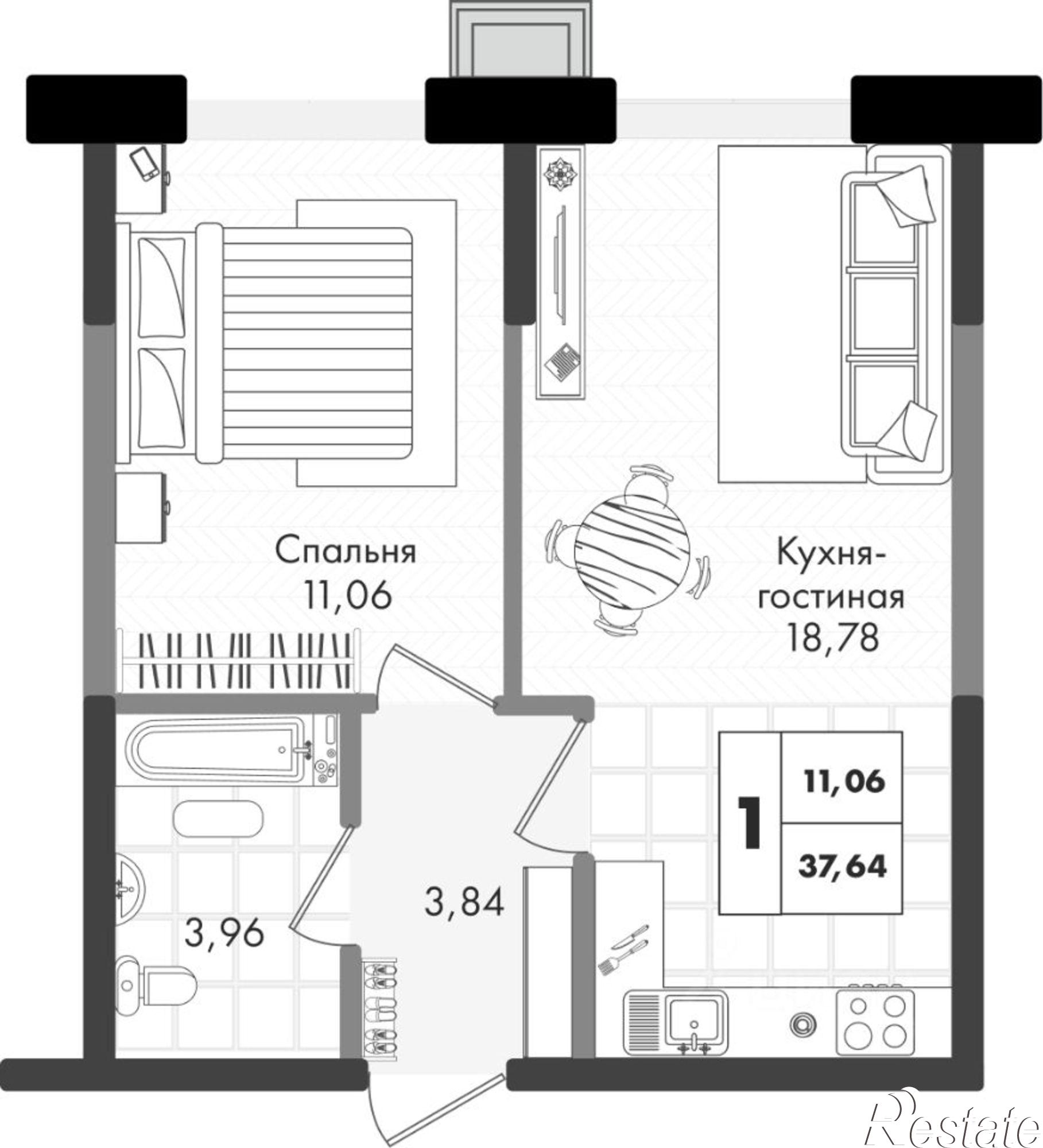 Купить квартиру за 5 474 170 рублей на улица имени Генерала Брусилова