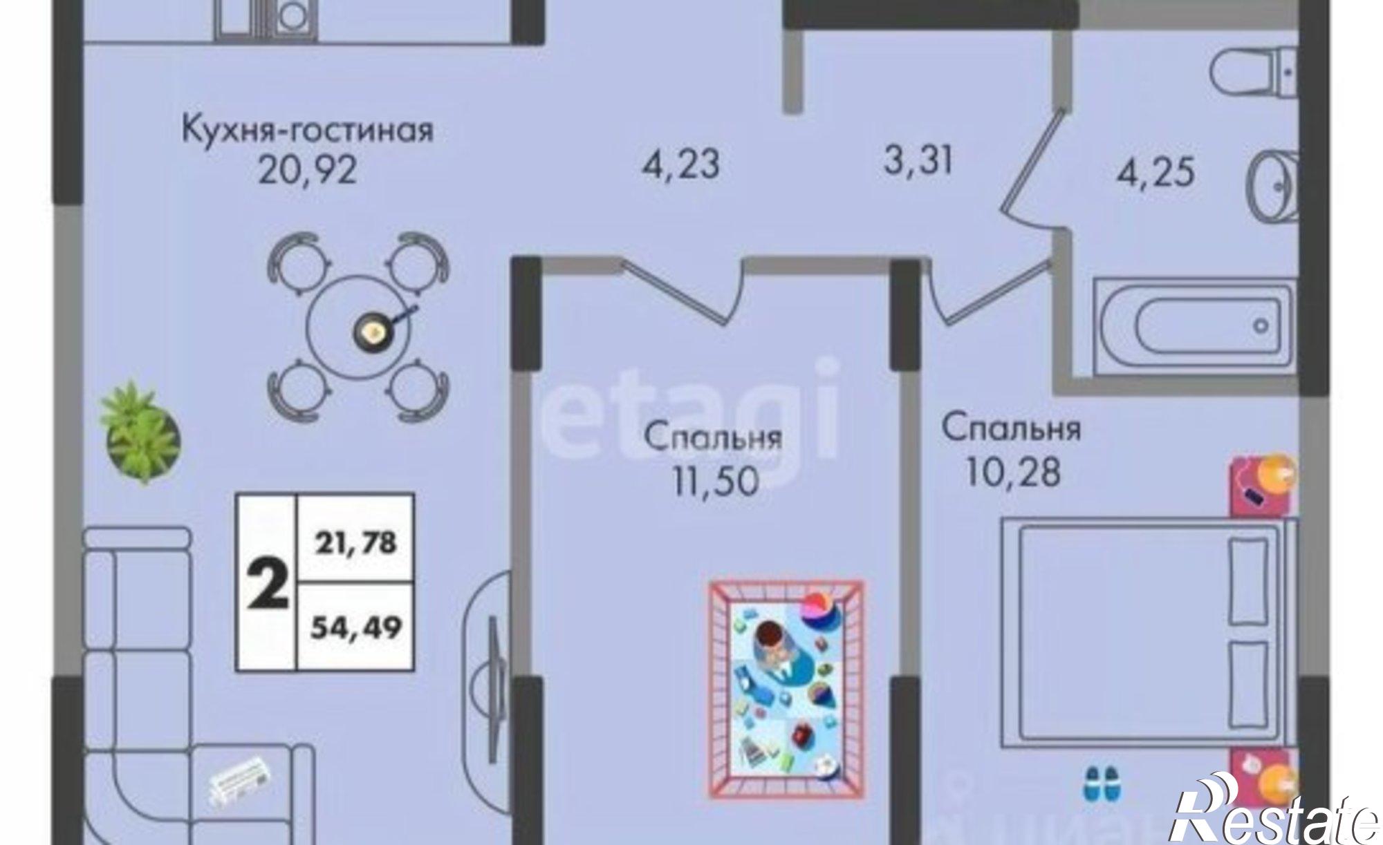 Купить квартиру за 8 000 000 рублей на Краснодар, улица имени Генерала Брусилова, 5лит1.2