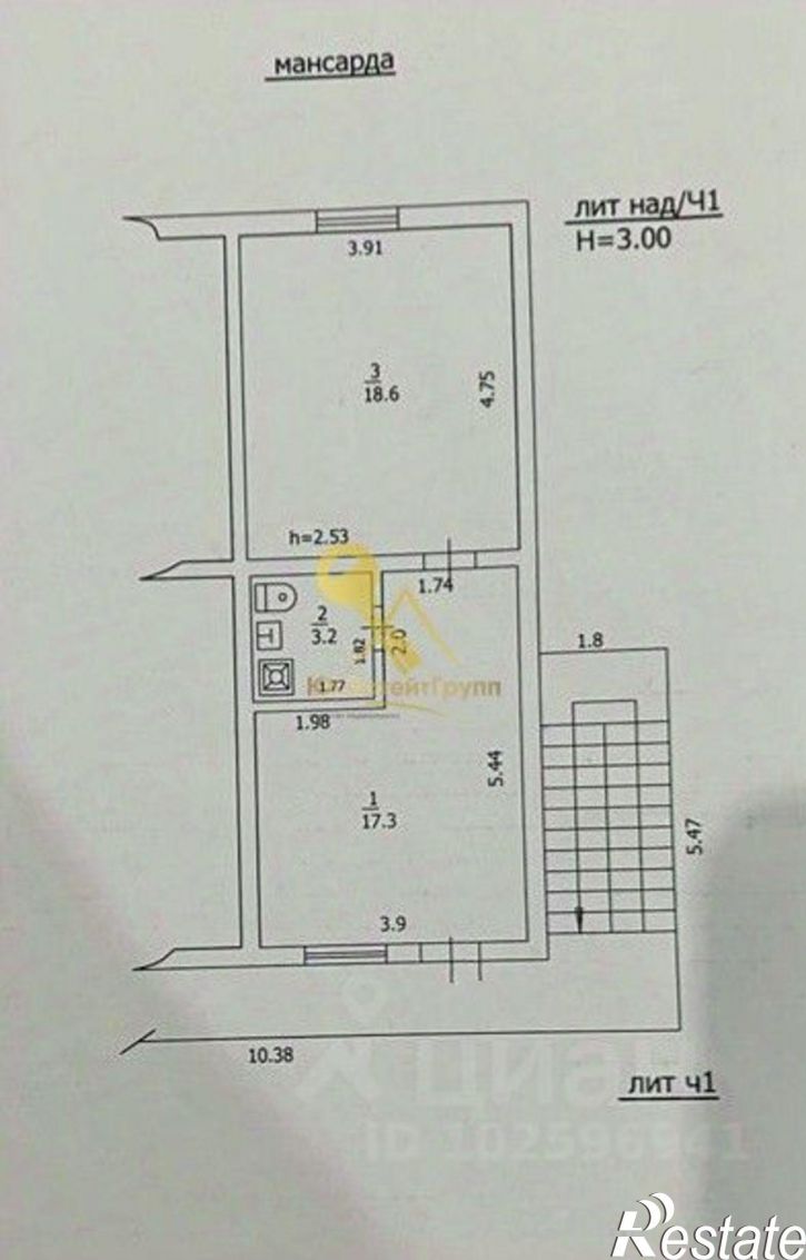 1-комн квартира Центральная улица, 37Б,  д. 37Б