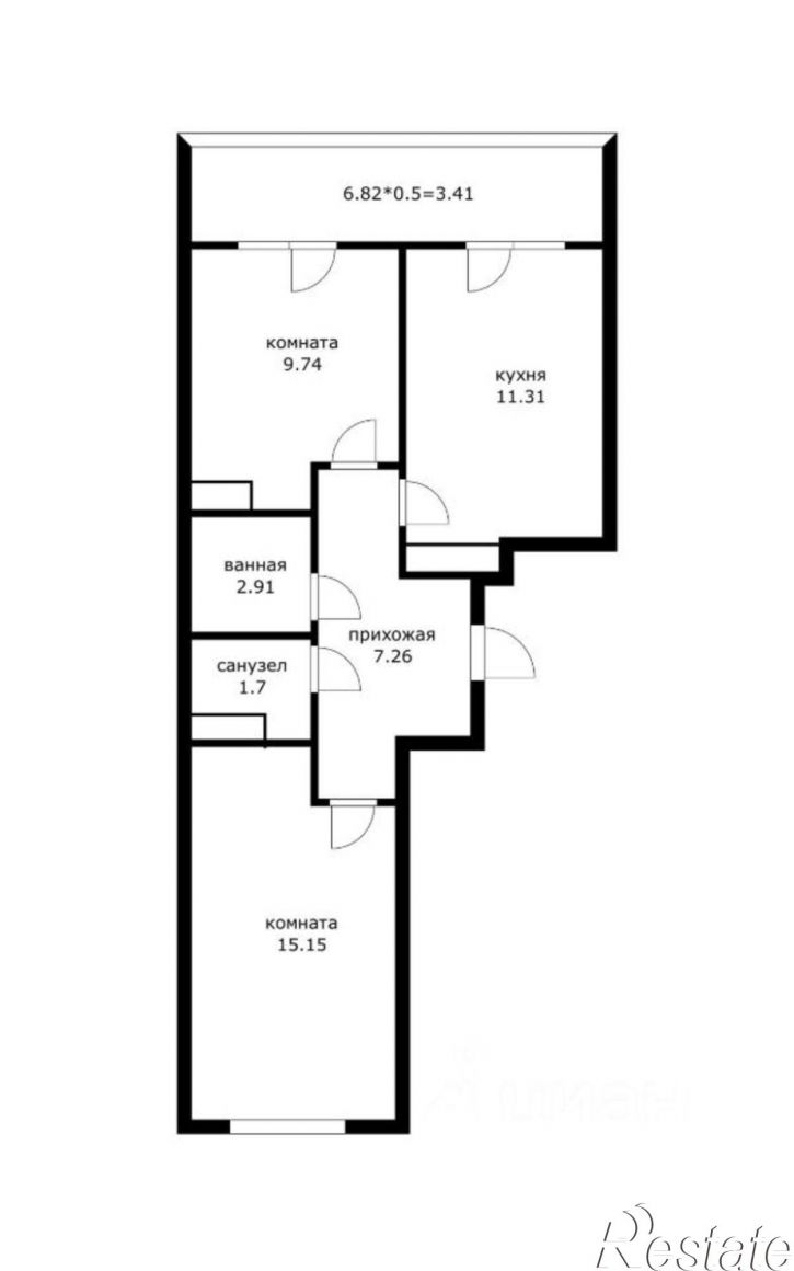 2-комн квартира в новом доме ул Центральная, 71Б,  д. 71Б