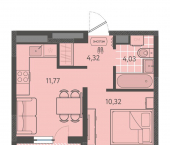 1-комн, 32 кв м, этаж 2/9 улица имени Виктора Анфиногенова, 12к3