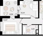 2-комн, 55 кв м, этаж 6/18 ул Сормовская, 1/3 1