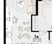 1-комн, 37 кв м, этаж 15/18 ул Сормовская, 1/3 1