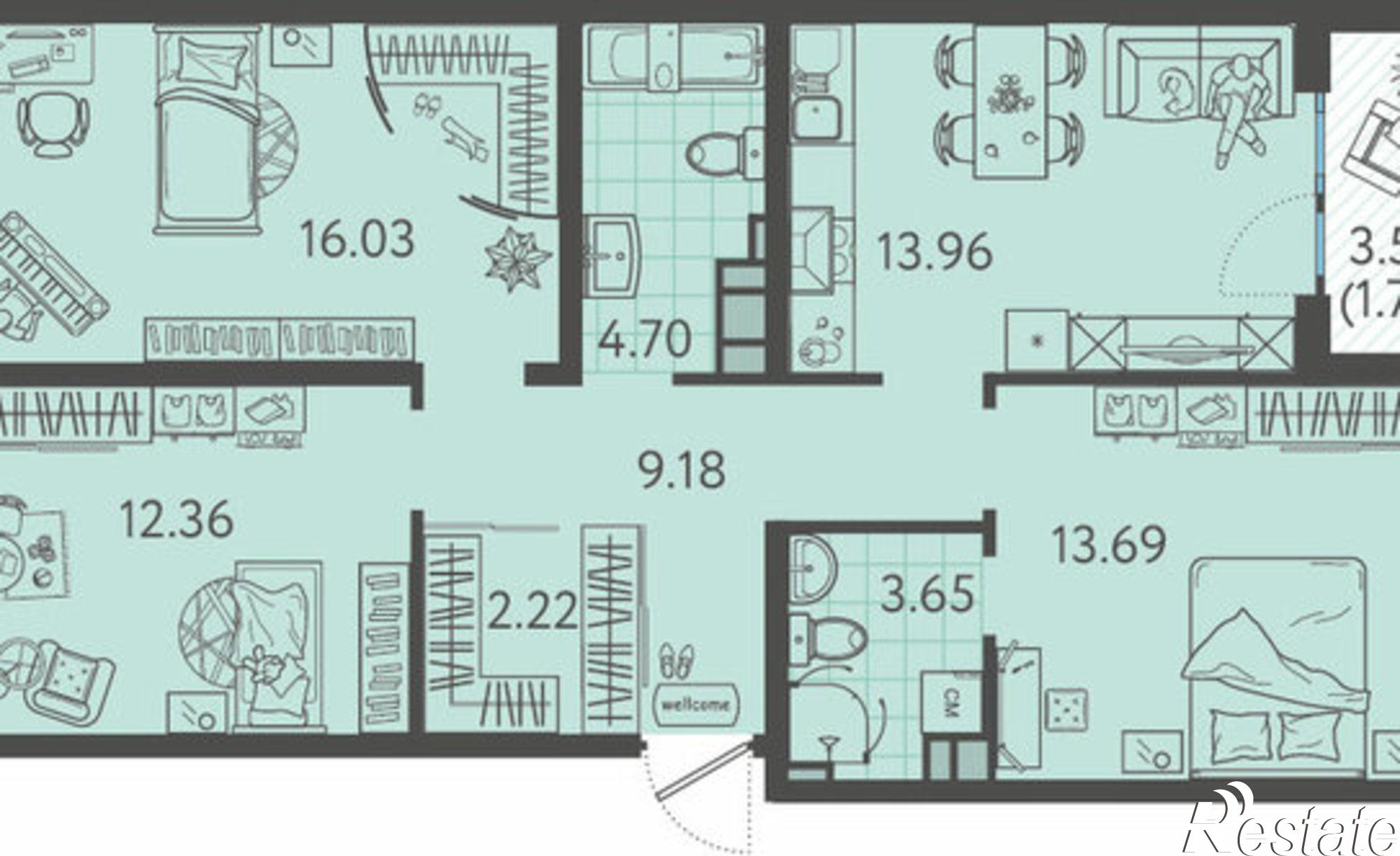 Купить квартиру за 10 794 000 рублей на Краснодар, улица Западный Обход