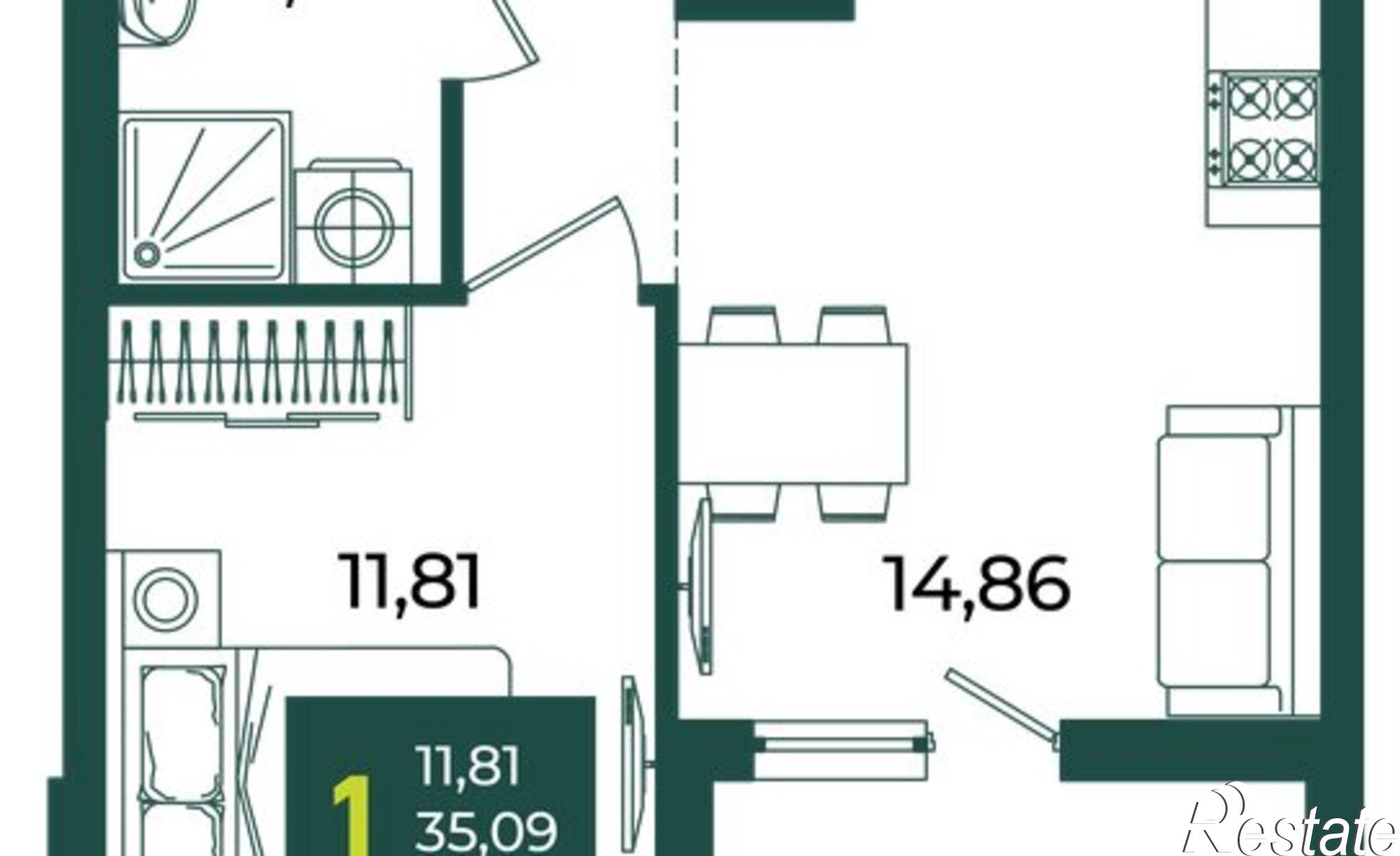 Купить квартиру за 5 635 600 рублей на Краснодар, микрорайон Образцово