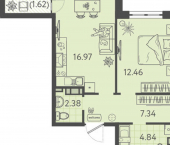 2-комн, 65кв м, этаж 2/9 Краснодар, улица Западный Обход