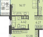 2-комн, 54кв м, этаж 2/9 ул Западный Обход, 44