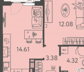 1-комн, 36кв м, этаж 9/9 ул Западный Обход, 44