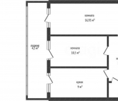 2-комн, 48кв м, этаж 2/3 улица Цезаря Куникова, 18 к2