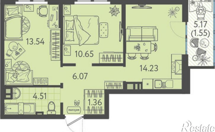 2-комн квартира Краснодар, улица Западный Обход
