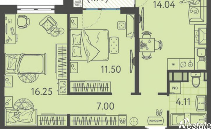 2-комн квартира Краснодар, улица Западный Обход