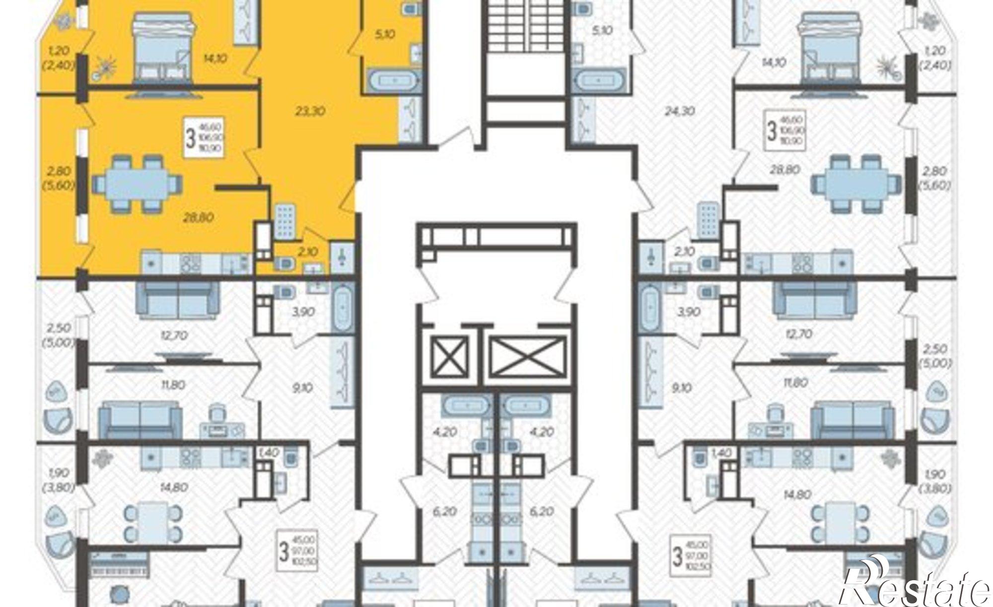 Купить квартиру за 13 211 100 рублей на Краснодар, жилой комплекс Зеленодар, улица Садовое Кольцо, 2