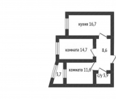 2-комн, 56кв м, этаж 10/24 микрорайон Любимово, 8