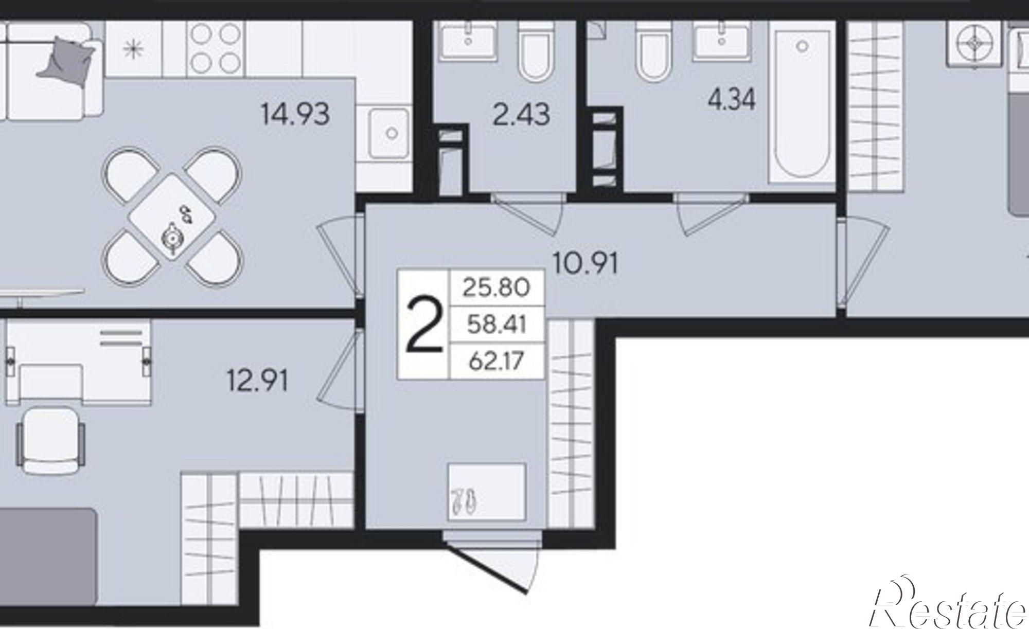 Купить квартиру за 8 082 100 рублей на Краснодар
